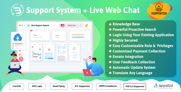 Support System - Live Web Chat & Client Desk & Ticket Help Desk v4.1.7